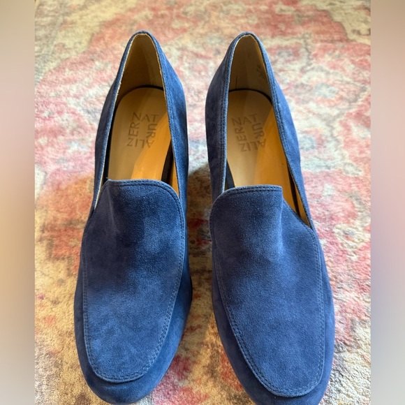 Naturalizer Dany Block Heel Pumps blue suede size 9W - Picture 3 of 12
